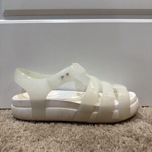 Crocs Shoes Womens Size 9 White Jelly Sandals Gladiator Strappy Water Beach